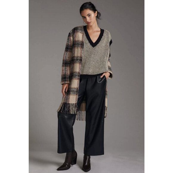 Anthropologie Oversized Sweater Vest Boxy Preppy Vintage Inspired Retro 80s 90s - Picture 1 of 10